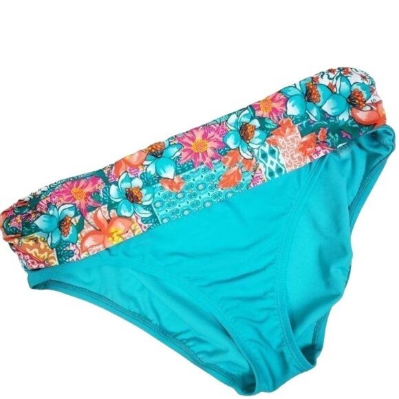 Bleu Rod Beattie Other - INTO THE BLEU Paradise Mid Rise Bikini Bottoms Bathing Suit Swimsuit Size 12 NWT